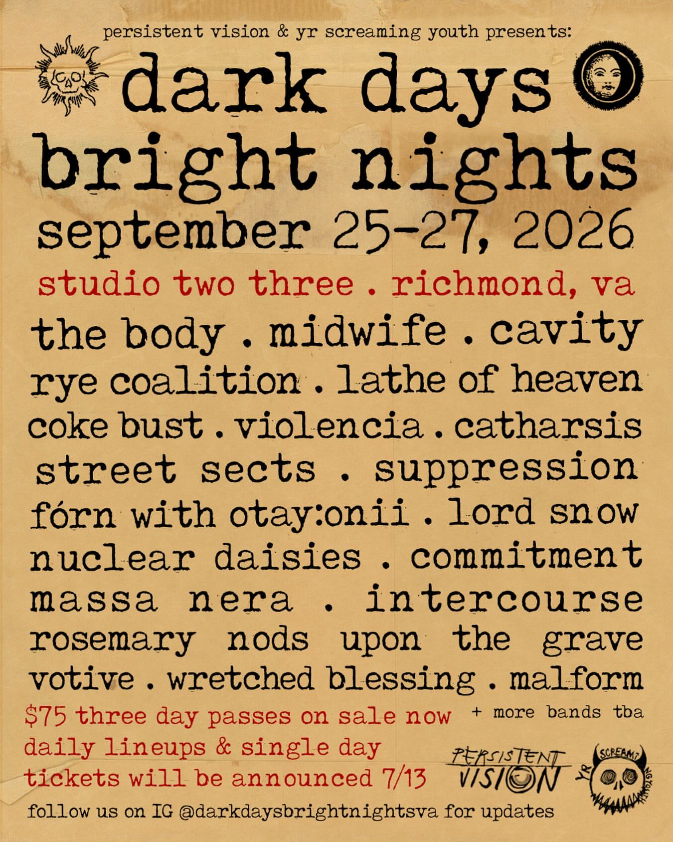 Dark Days Bright Nights 2026